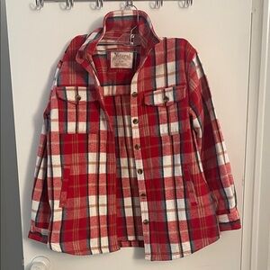 Purchased at Cabela’s.  Plaid Red and White women’s flannel
